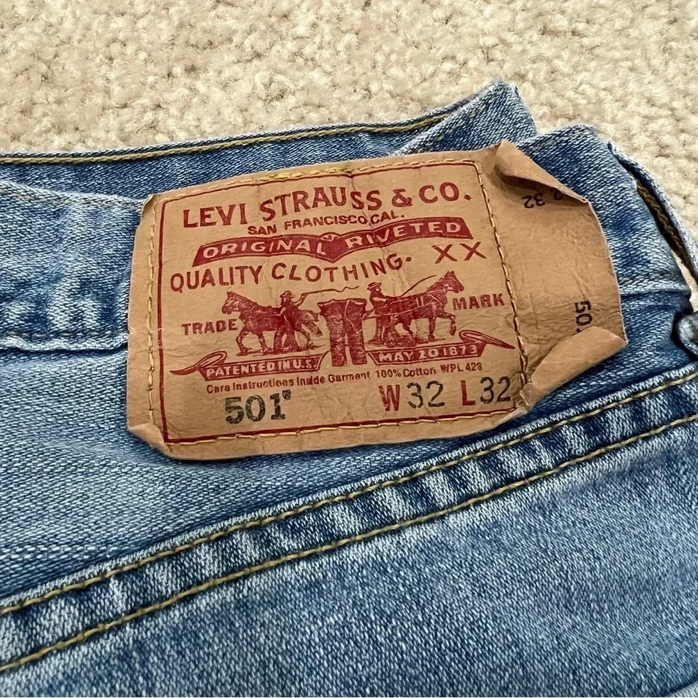 Levi Strauss Levi’s Men’s 501 Straight Fit Size 32 X 32 Blue Jeans,